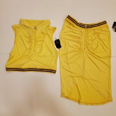 Baby Phat Skirt, Material-95% Polyester/Poliester, 65% Spandex/Elastano, Brand New-Never Worn. Top And Bottom Was Brought Separately. Size: M-(29-30 Waste) Bottom And Xl Top Casual Yellow Stretch Skort, Baby Phat, Yellow Black, Black N Yellow, Womens Skirt, Womens Tops, Spandex, Brand New, Bring It On