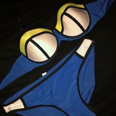 Size Large Runs Small. Great Quality Brand New Never Worn. Blue Stretch Color Block Swimwear, Blue Color Block Stretch Swimwear, Blue Color Block Swimwear For Poolside, Bold Blue Beach Swimwear, Sporty Blue Swimwear For Sunbathing, Womens Swim, Yellow White, Blue Yellow, White And Black