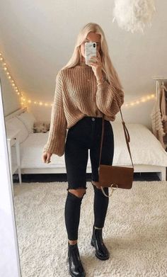 Cute Sweater Outfits, Casual College Outfits, Shein Outfits, Trendy Fall Outfits, Cute Simple Outfits