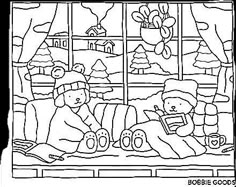 a black and white drawing of two people sitting in front of a window