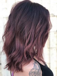 Brunette Rose Gold, Dyed Hair For Brunettes, Hair For Brunettes, Maroon Hair, Brunette Ombre, Brown Hair Shades, Dyed Hair Pastel, Hair Dyed, Brown Ombre Hair