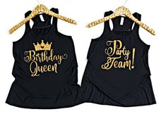 It's your Birthday and you are the Queen for the day! Do it up in Style in this beautiful Gold Sparkle Shirt! Plus there are Matching Shirts for your Girl Friends. Makes a Great Gift for a Birthday Girl too! Want the Friends Shirts to say Squad or Crew, no problem! Message me to work out the details. I would love to do that for you. These are all High End Shirts or Tanks that are super soft and comfy. If you want quality, these are the shirts for you! Choose a the crew neck shirt in White, Black Gold Graphic Print Top For Birthday, Gold Top With Graphic Print For Birthday, Gold Top With Graphic Print, Customizable Fitted T-shirt For Birthday, 14th Birthday Squad Shirts, Customizable Fun T-shirt For Birthdays, Group 60 Birthday Shirts Irthday Squad, 21st Birthday Shirt, Birthday Group Shirts