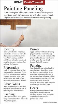 a poster with instructions for painting the walls and ceiling in different colors, including white paint