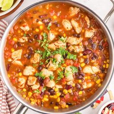 Chicken Taco Soup Red Chicken Enchiladas, Crock Pot Vegetables, Slow Cooker Potato Soup, Chicken Noodle Soup Easy, Comforting Soup, Fall Soup, Chicken Gnocchi Soup, Chicken Taco Soup