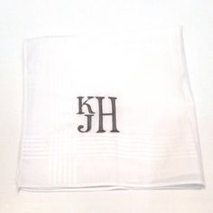 Mens Stacked Monogram on Handkerchief / Monogrammed Mens Handkerchief / Personalized Mens Handkerchi Mens Handkerchief, Father Of The Groom Gift, Family Luxury, Grooms Gift, Father Of The Bride Gift, Kids Sun Hat, Father Of The Groom, Handkerchief Men, Wedding Handkerchief