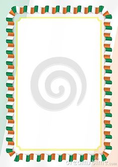 an irish flag background with a white square in the middle and green, orange and white stripes