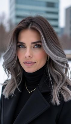 Explore the best winter hair color trends for brunettes 2024-2025. Whether you prefer subtle highlights or bold transformations, this guide has the latest ideas to keep your brunette locks stylish and stunning all winter long Cold Winter Hair Color, Brown Hair With Highlights Winter, Winter Bayalage Brunette, Platinum Brunette Hair, Winter Long Hair Color, Hair Colors For Brunettes Fall, What Color Hair For My Skin Tone, Winter Hair Inspiration, Brunette Hair Color Ideas For Winter