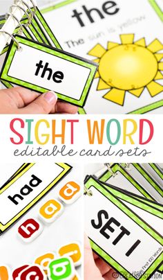 the sight word editible can be used to teach children how to use sight words