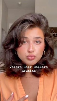 Rolled Bob Hair, Hair Rollers For Shag, Curling Rollers Short Hair, How To Use Curlers Rollers Short Hair, Mid Length Hair Curlers, Medium Length Hair Rollers, Best Velcro Rollers, Hair Rollers Shoulder Length Hair, Short Hair With Rollers Hairstyles