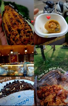 there are four pictures with different food items in each photo and the caption says, what's your favorite?