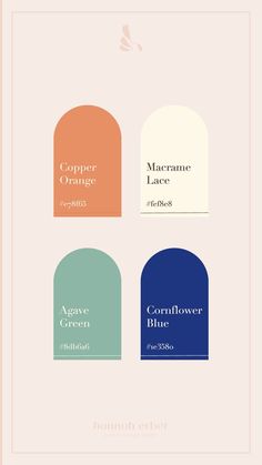 four different color combinations for the same label, each with an orange and blue one