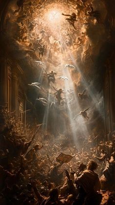 🌏 ⏳ Abstract Art Of God, Biblical Art Painting, Wallpaper Deep, Lady Office, Dark Fantasy Artwork, Heaven Art, Baroque Art