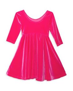 Worthy Threads Girls' Stretch Velvet Twirly Dress - Little Kid, Big Kid Big Girl Dresses, Twirly Dress, Twirl Skirt, Sister Outfits, Bubble Romper, Family Parties, Stretch Velvet, Pink Candy, Big Kid