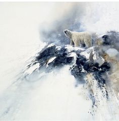 Watercolor Mountains, Post Impressionism, Bear Art, Water Painting, Beauty Art, Nature Animals, Abstract Watercolor, Art Techniques