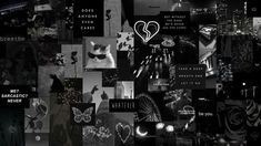 a collage of black and white images