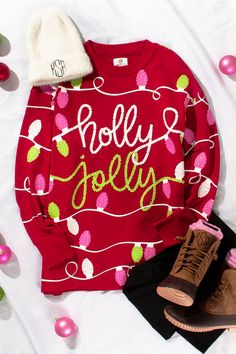 Get Ready to Shine Bright this Holiday Season with our Holly Jolly Christmas Sweatshirt! Embrace the magic of Christmas in style with our Holly Jolly Sweatshirt, designed to make your festive season truly unforgettable. This sweatshirt marries classic comfort with a dash of dazzling holiday spirit, making it the ultimate addition to your winter wardrobe. Holly Jolly Christmas, Marley Lilly, The Magic Of Christmas, Magic Of Christmas, Jolly Christmas, Holly Jolly, Christmas Magic, Festive Season, Christmas Sweatshirts