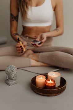 Free stock photos - Kaboompics Candle Photoshoot, Yoga Candles, Spiritual Photos, Yoga Photoshoot, Meditation Scripts, Yoga Aesthetic, Kundalini Awakening, Candles Photography, Yoga Pictures