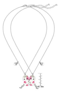 This beautiful necklace set features two pink-and-white enamel cats that magnetically connect so you and your bestie can celebrate your special friendship. 14" length; 2" extender Silvertone plate Imported Cat Necklace, Beautiful Necklace, Your Special, White Enamel, Beautiful Necklaces, Necklace Set, Silver Tone, Lily, Nordstrom