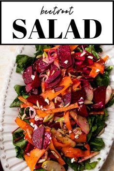 You won’t have a problem eating the rainbow with this Beetroot Salad on your plate. Made with colorful veggies, goat cheese, and a simple vinaigrette, it has everything you need for an unforgettable and refreshing winter side dish! Eating The Rainbow, Sausage Potato Soup, Colorful Veggies, Winter Salad Recipes, Beet Salad Recipes, Simple Vinaigrette, Beetroot Salad