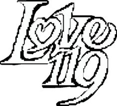 the word love is written in black and white with an ornate font that has been added to