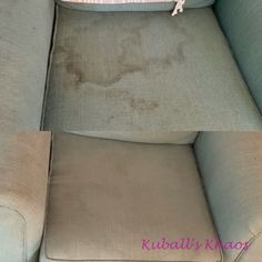 a couch that has been cleaned and is in the process of being used as a chair