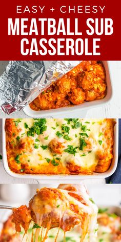 easy and cheesy meatball sub casserole is the perfect appetizer