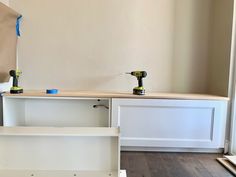 How to turn Ikea Cabinet into Living Room Builtins | Honey Built Home Tv Built In With Bench Seating, Turn A Cabinet Into Drawers, Ikea Cabinet Bench Seat, Built In Kitchen Bench With Storage, Fireplace Built In Drawers, Diy Bench Seat With Drawers, Ikea Hack Craft Table With Storage, Ikea Metod Bench Seat, Ikea Built In Bench