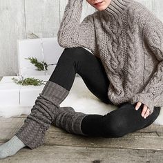 Leg Warmers With Leggings Outfit, Thigh High Leg Warmers Outfits, Winter Leg Warmers Outfits, Leg Warmer Outfits With Pants, Grey Leg Warmers Outfit, Leg Warmers With Pants, Loom Knit Leg Warmers, Leggings With Leg Warmers Outfit, Leg Warmers With Leggings