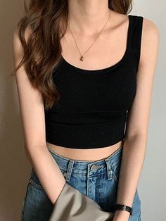 ⚡️Buy Padded Stretch Crop Tank Top Gray ONE SIZE under $15.00 in Tops&Tees Online. Style: Street/Y2K/Basic/Sporty. Color: White, Gray, Black. Fabric Content: Polyester, Cotton. Fit Type: Slim fit. Neckline: U Neck. Sleeve Length: Sleeveless. Design: Made from soft stretch fabric, these tanks have a cropped fit with padded cups and contrast trim. You won't miss this versatile piece.. ✓2022 SPRING DROPS✓Free Shipping on all orders over $69. Check reviews and order Padded Stretch Crop Tank Top White Shirt Under Black Tank Top Outfit, Street Y2k, Black Crop Top Tank, Western Outfit, Bodycon Floral Dress, Top Streetwear, Crop Tank Top, Crop Top Blouse, U Neck