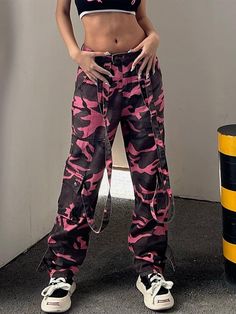 Harajuku Pink, Straight Sweatpants, Jeans Online Store, Sweatpants Streetwear, Plaid Jeans, Camouflage Jeans, Camouflage Cargo Pants, Y2k Punk, Denim Cargo Pants