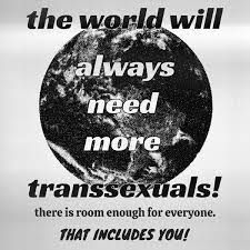 an advertisement for transsexuals is shown in black and white