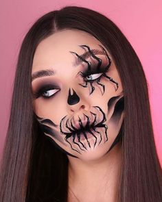 Halloween Spider Makeup, Leopard Makeup Halloween, Makeup Ideas For Halloween, Spider Makeup, Makeup For Halloween