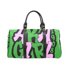 AKA Travel Weekender Bag Aka Background, Alpha Kappa Alpha Clothing, Aka Apparel, Alpha Kappa Alpha Sorority Paraphernalia, Aka Sorority Gifts, Bling Accessories, Aka Sorority, Alpha Kappa Alpha Sorority, It Bag