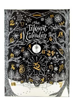 Diamine Inkvent Calendar 2024 - 25 Ink Gift Set - Black Edition Bottled Ink Diamine Inkvent, Wilted Rose, Wishing Tree, Ink Bottle, Notebook Organization, Bottled Ink, Calendar 2024, Sleigh Ride, Pen Refills