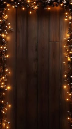 a wooden wall with some lights on it