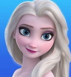 a close up of a cartoon character with long blonde hair