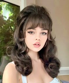 50s Hairstyles, Hair Reference, Vintage Hair, Vintage Hairstyles, Aesthetic Hair, Prom Hair, Hairstyles With Bangs