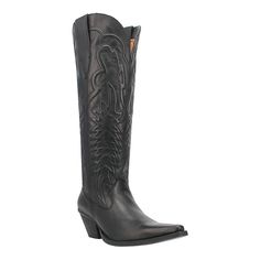 Enjoy classic western design with these women's Dingo Raisin Kane leather western boots. Click this FOOTWEAR GUIDE to find the perfect fit and more! Enjoy classic western design with these women's Dingo Raisin Kane leather western boots. Click this FOOTWEAR GUIDE to find the perfect fit and more! FEATURES Stitching details Knee high style Cushion comfort insole Pull-on for easy on and offDETAILS Leather upper, lining and midsole Rubber outsole Almond toe Pull-on 2-in. heel 16-in. shaft 15-in. circumference Spot clean Imported WARNING: THIS PRODUCT CAN EXPOSE YOU TO CHEMICALS INCLUDING LEAD WHICH IS KNOWN TO THE STATE OF CALIFORNIA TO CAUSE CANCER, BIRTH DEFECTS OR REPRODUCTIVE HARM AND BUTYL BENZYL PHTHALATE (BBP) WHICH IS KNOWN TO THE STATE OF CALIFORNIA TO CAUSE BIRTH DEFECTS OR OTHER RE Western Snip Toe Boots For Ranch, Western Style Snip Toe Boots For Ranch, Western Moto Boots For Rodeo, Western Style Moto Boots For Rodeo, Classic Fitted Heeled Boots For Rodeo, Southwestern Snip Toe Boots For Western-themed Events, Western Riding Boots For Fall, Western Style Boots For Western-themed Events, Western Wide Calf Boots For Ranch