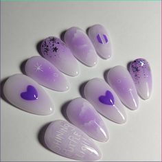 tiktok: @sokki_nails insta: @sokki_nails Purple Press On Nail Designs, Bts Nail Art Designs, Jungkook Inspired Nails, Bts Inspired Nail Art, Bts Nails Designs, Dancer Nails, Nail Art Bts, Jungkook Nails, Bts Nails Ideas