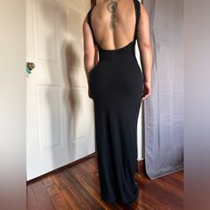 This Is New With Tags, Scoop Neck Dress From Skims Size Medium, Long Very Soft Material, Good For Size Small Up To Large Black Bodycon Backless Maxi Dress, Fitted Black Bodycon Dress With Back Opening, Black Backless Bodycon Evening Dress, Black V-neck Maxi Dress With Back Opening, Fitted Black Backless Maxi Dress, Black Backless Maxi Dress With Back Opening, Black Maxi Dress With Back Opening For Night Out, Black Maxi Dress With Back Zipper, Black Maxi Dress With Flattering Silhouette