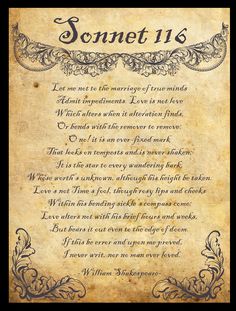 an old parchment paper with the words sonnet 16 written in black ink on it