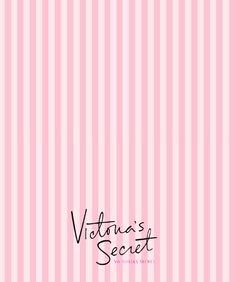 a pink and white striped wallpaper with the words victoria's secret on it