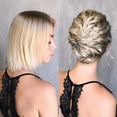 Terrific Shoulder Length Hairstyles To Make Your Look Special ★ Bride Hairstyle Shoulder Length, Bride Wedding Hair Shoulder Length, Shoulder Length Bride Hairstyles, Bridesmaid Updo Shoulder Length Hair, Shoulder Length Blonde Bridal Hair, Mother Of The Bride Hair Shoulder Length, Halter Dress Hairstyles, Black Tie Hairstyle, Short Hair Updo Easy