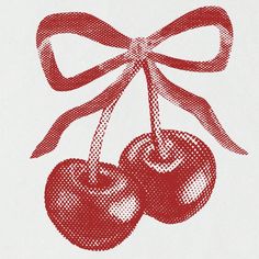 two cherries tied together with a bow