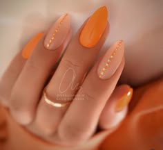 Orange Nails, Dope Nails, Cute Acrylic Nails, Perfect Nails, Acrylic Nail Designs, Trendy Nails, Simple Nails