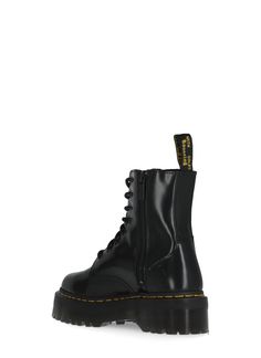 Upper: 100% Leather Lining: 80% Leather, 20% Textile Sole: 100% Rubber | Dr. Martens Women's Jadon Platform Boots in Black | FW23/24 Classic Synthetic Boots With Reinforced Heel, Classic Synthetic Round Toe Boots, Classic Combat Boots With Leather Footbed, Classic Leather Platform Boots With Leather Sole, Leather Platform Combat Boots For Work, Leather Combat Boots With Platform For Work, Synthetic Boots With Leather Sole And Closed Toe, Synthetic Leather Sole Closed Toe Boots, Classic Platform Boots With Rubber Sole And Round Toe