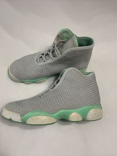 Air Jordan Horizon Youth 3.5 US Hi Top Sneakers Gray/Mint Woven 819848-014 GUC. Condition is "Pre-owned". Shipped with USPS Priority Mail. Casual Green Jordan Shoes For Light Sports, Casual Gray Jordan Shoes For Light Sports, Casual Jordan Shoes With Speckled Midsole For Sports, Casual Low-top Jordan Shoes With Rubber Waffle Outsoles, Vintage Gray Sneakers With Round Toe, Casual Gray Mid-top Jordan Shoes, Casual Gray Jordan Shoes, Jordan Horizon, Hi Top Sneakers