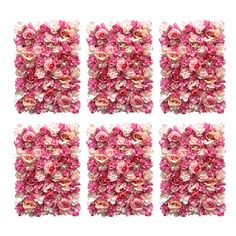 four pieces of pink flowers are arranged in the shape of squares