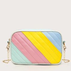 Brand New. Super Cute Color Block Chain Bag. Retro Rectangular Bag With Chain Strap, Herschel Hip Pack, Gucci Ophidia Bag, Liquid Lipstick Set, Lv Pochette, Gucci Crossbody Bag, Block Chain, Gucci Crossbody, Crossbody Wallet