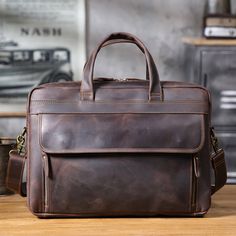 Vintage 17“ Leather Briefcase Full Grain Leather Messenger Bag Men Leather Travel Laptop Bag, Crossbody Bag A Full grain leather briefcase that expresses perfect harmony between hard and soft. Top-quality full grain leather gives a sentimental feel, but the lines convey a light touch of modern. Timeless and current. Urban practicality with charisma.Briefcases for men are more than an accessory. A leather briefcase bag is an extension of who you are and what you believe in. When we craft leather briefcase bags for men, they are designed to securely house what’s necessary for taking care of business. Practicality is included, as this design snugly fits your 17" laptop, features spacious inner pocket for pens or phone.Leather briefcase for men can be a great addition to any outfit and an exce Leather Briefcase Bag, Leather Messenger Bag Men, Laptop Travel Bag, Leather Briefcase Men, Leather Suspenders, Bags For Men, Leather Laptop Bag, Briefcase For Men, Backpack Travel Bag